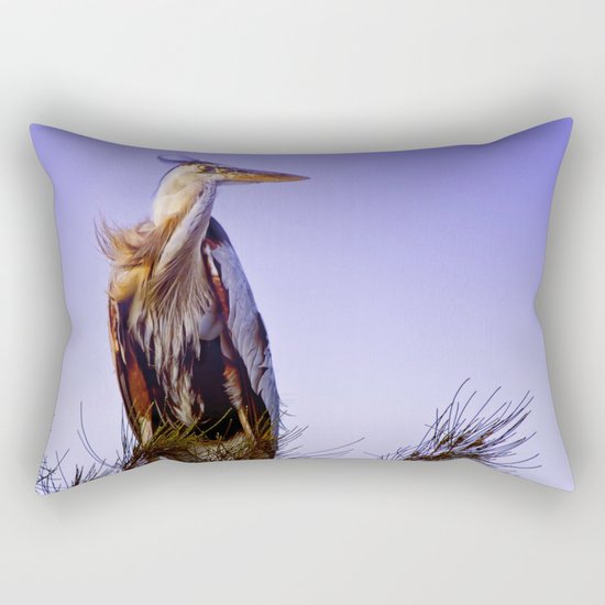 Great Blue Heron Rectangular Pillow