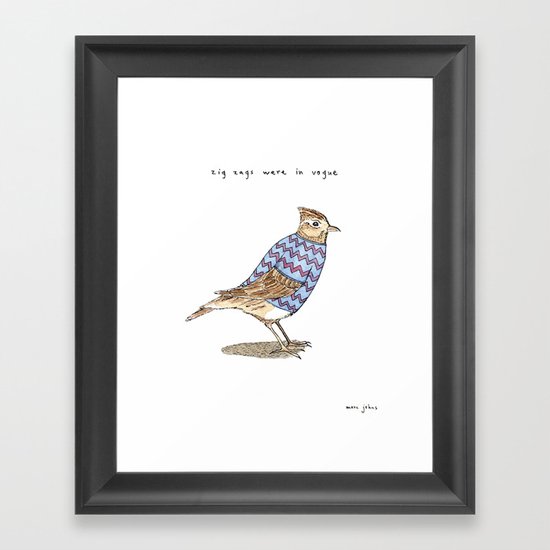 Zig zags were in vogue Framed Art Print