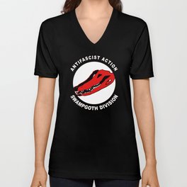 Antifascist Action Swampgoth Division (Red) V Neck T Shirt