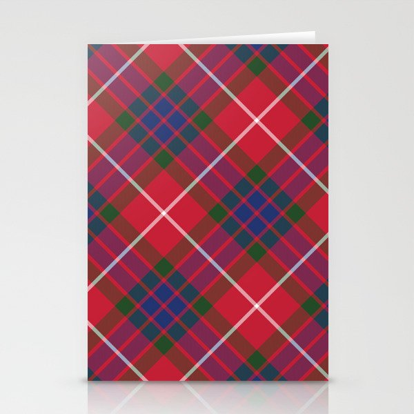 Fraser Clan Scottish Tartan Diagonal Plaid Family Red Stationery Cards