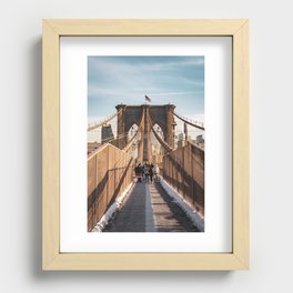 Brooklyn Bridge Golden Hour | Travel Photography in New York City Recessed Framed Print