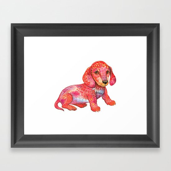 Mini Dachshund Framed Art Print