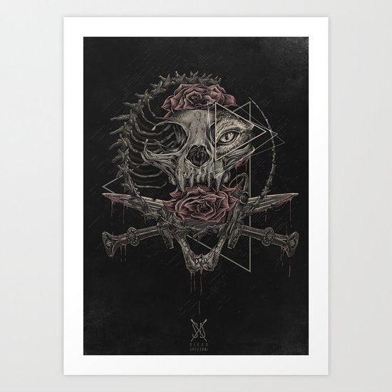 Cat skull Art Print