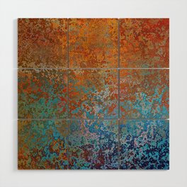 Vintage Rust, Terracotta and Blue Wood Wall Art