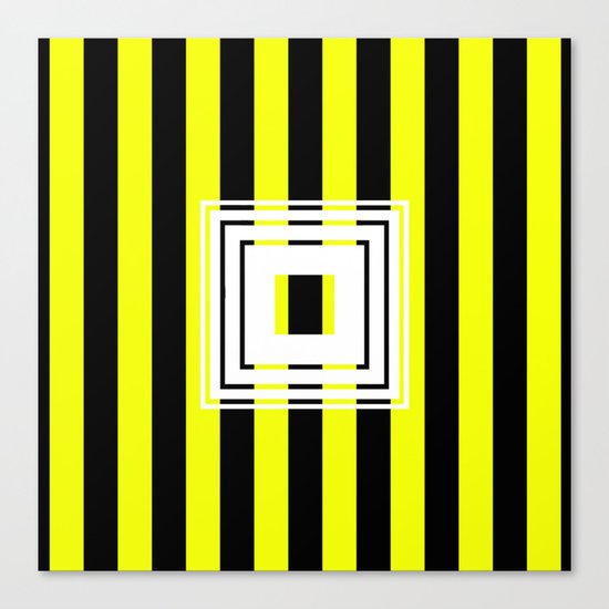 Bumblebee Box - Geometric, bold, yellow and black striped design Canvas Print