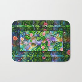 Mermaid in the lily pond Bath Mat