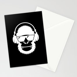 Monkey Kids Headphones Chimp Stationery Card