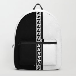 Greek Key 2 - White and Black Backpack
