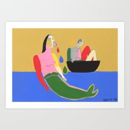 The Mermaid and The Sailor Art Print