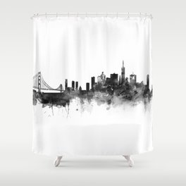 San Francisco Black and White Shower Curtain
