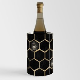 Metallic bees in honeycomb hexagons  Wine Chiller