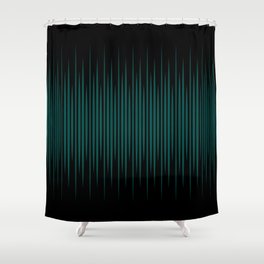 Linear Emerald Black Shower Curtain