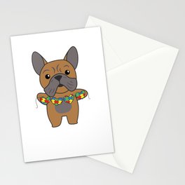 Autism Awareness Month Puzzle Heart Dog Stationery Card