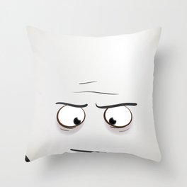grumpy comic egg Throw Pillow