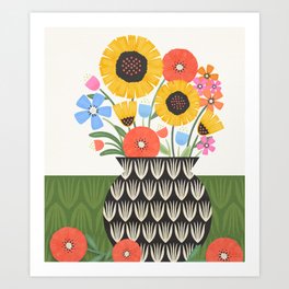Wildflowers in Vase Art Print