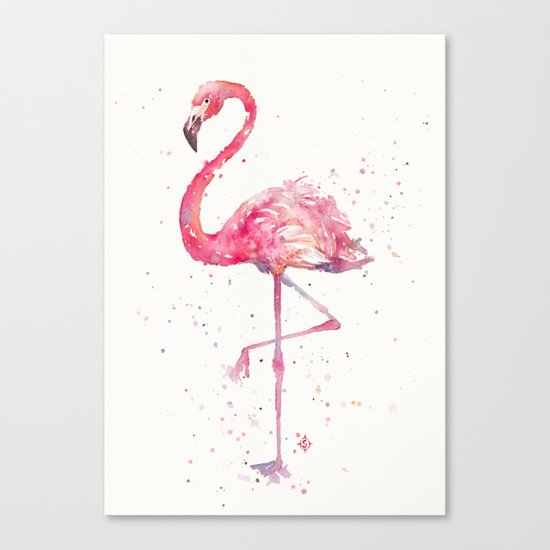 A Flamingos Fancy Canvas Print