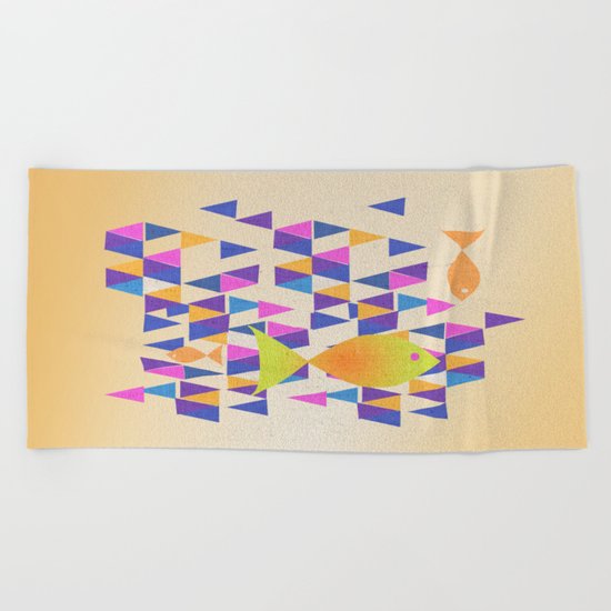 The Yellow Fish Beach Towel