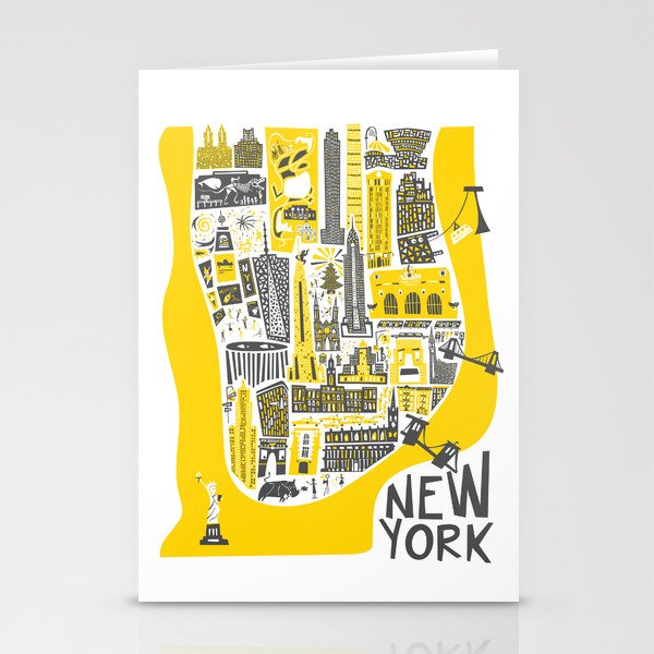 Manhattan New York Map Stationery Cards
