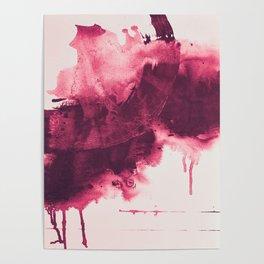 Under a microscope: A vibrant, minimal design in wine red and off white by Alyssa Hamilton Art Poster