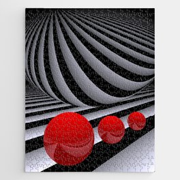 opart and red spheres -02- Jigsaw Puzzle