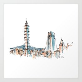 The 101 tower in the beautiful Taipei skyline Art Print