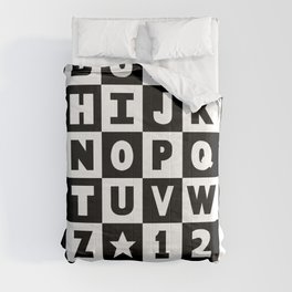 Alphabet Black and White Comforter