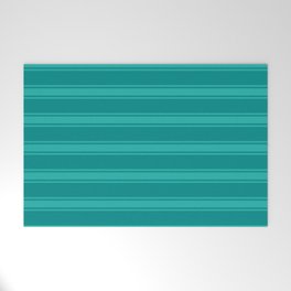 [ Thumbnail: Dark Cyan and Light Sea Green Colored Lines/Stripes Pattern Welcome Mat ]