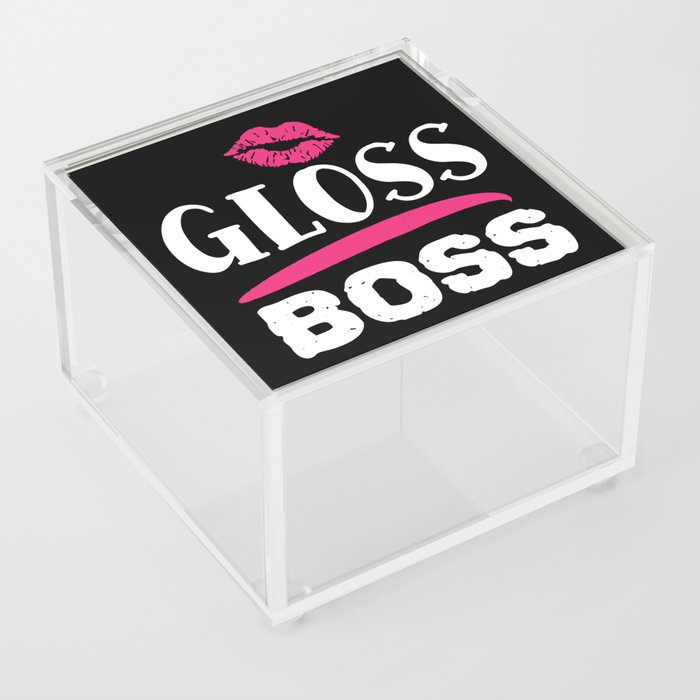 Gloss Boss Pretty Beauty Slogan Acrylic Box