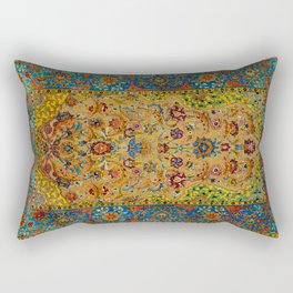 Hereke Vintage Persian Silk Rug Print Rectangular Pillow