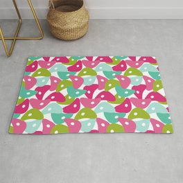 Rolly Polly Fish Heads Pink Rug
