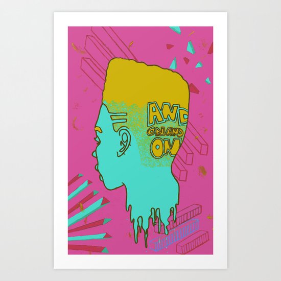 Melt Head Art Print