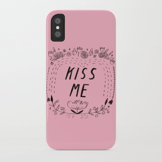 Kiss Me - Pink iPhone Case