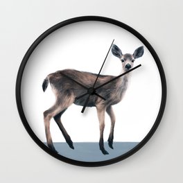 Deer on Slate Blue Wall Clock