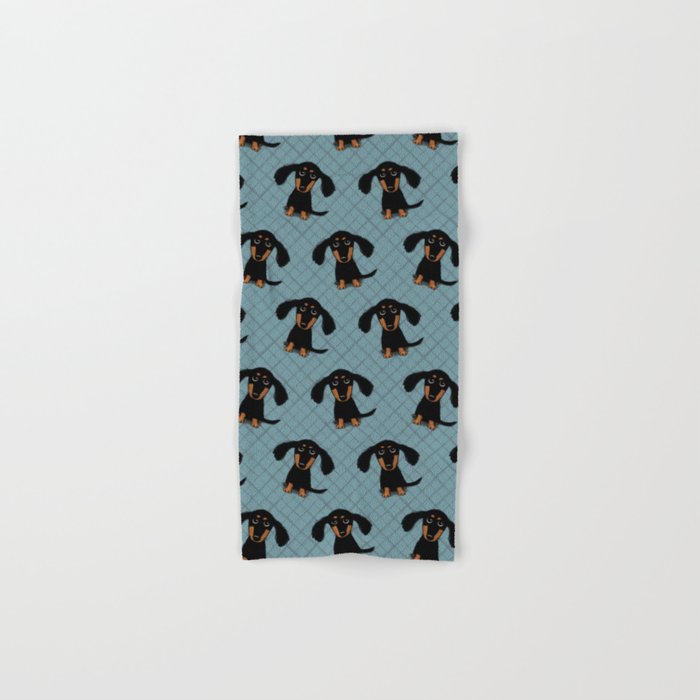 Cute Dachshund Puppy | Black and Tan Wiener Dog Hand & Bath Towel