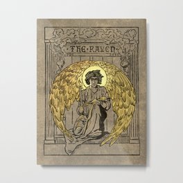 The Raven. 1884 edition cover Metal Print | Graphicdesign, Student, Writer, Romanticism, Poem, Literature, Poe, Book, Library, Culture 