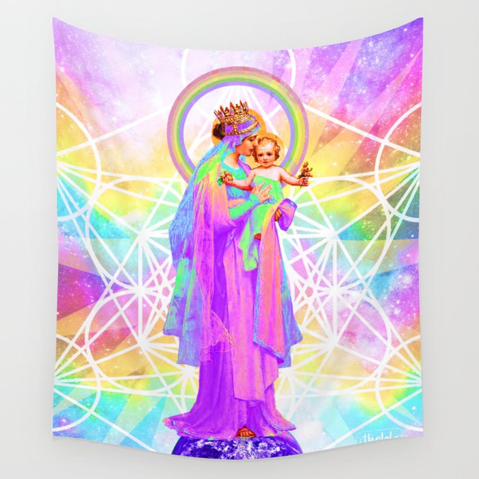 Our Lady of Sacred Geometry Wall Tapestry