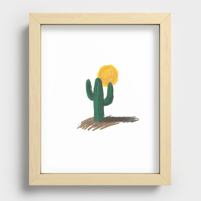 Cactus and Sun Recessed Framed Print