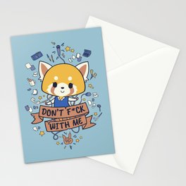 Little but Tough // Cute & Aggresive Red Panda, Aggretsuko, Kawaii Metal Stationery Cards
