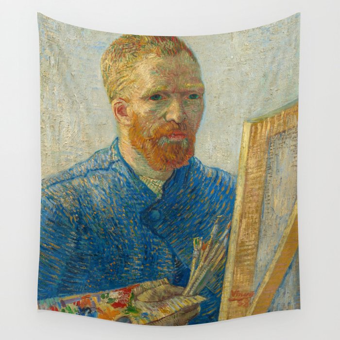 Self-Portrait as a Painter, 1887-1888 by Vincent van Gogh Wall Tapestry