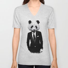 Panda Suit V Neck T Shirt