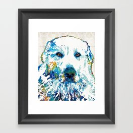 Colorful Dog - Great Pyrenees - Sharon Cummings Framed Art Print
