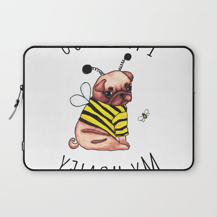 Lettering Honey Loving Character Colored Pencil Laptop Sleeve