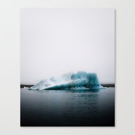 Minimalist moody Iceberg in Iceland's Glacier Lagoon – Landscape Photography Canvas Print