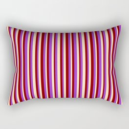 [ Thumbnail: Maroon, Dark Orchid, and Beige Colored Striped/Lined Pattern Rectangular Pillow ]