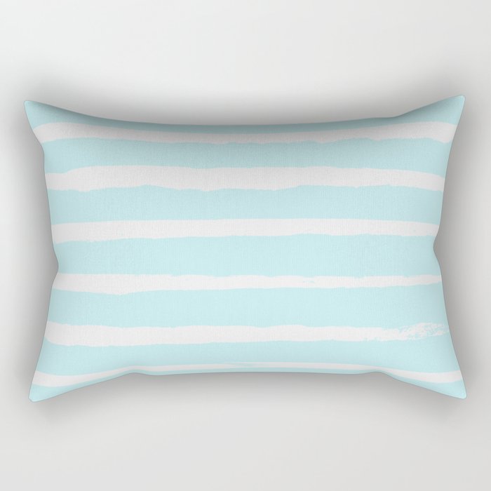Irregular Hand Painted Stripes Mint Rectangular Pillow