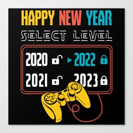 Gamer Gaming Celebration Happy 2022 Happy New Year Canvas Print