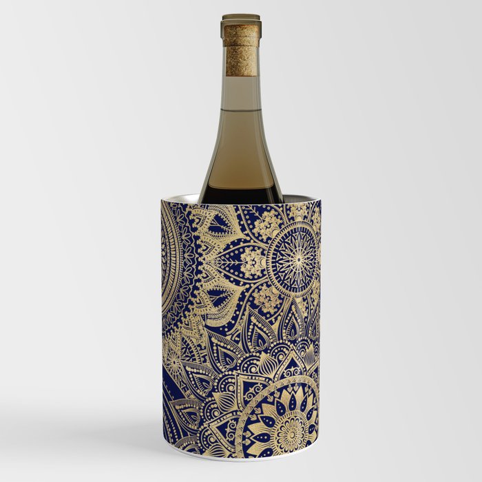 Gold Mandala Collection Blue Design Wine Chiller