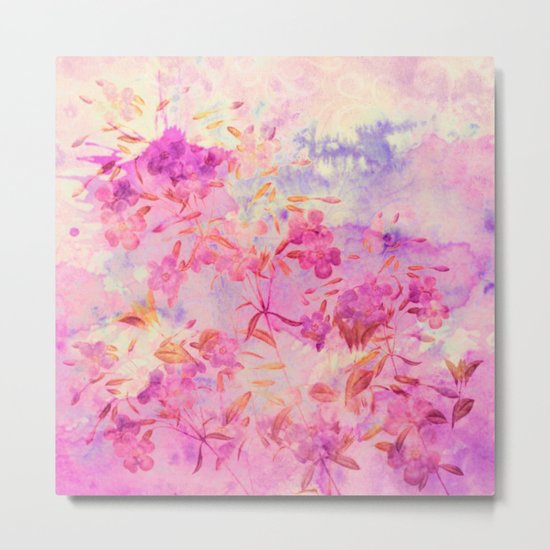 pink flowers and blue sky Metal Print
