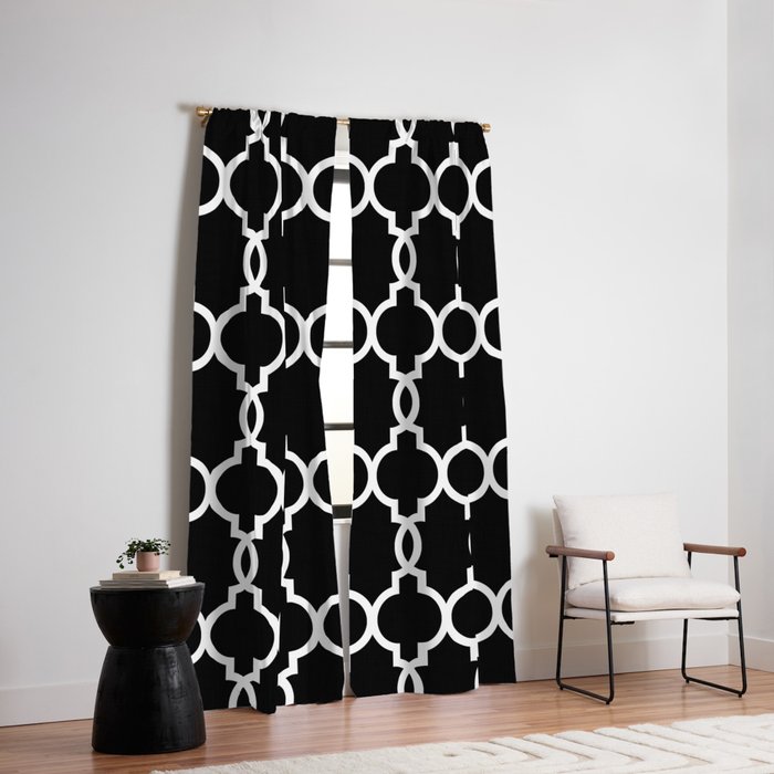 Hollywood Regency Trellis Pattern 522 Black And White Blackout