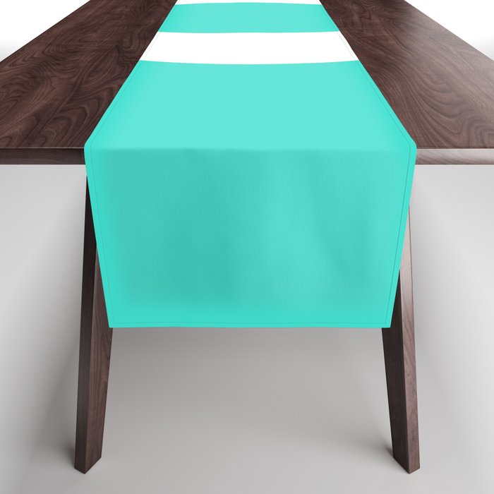 o (WHITE & TURQUOISE LETTERS) Table Runner